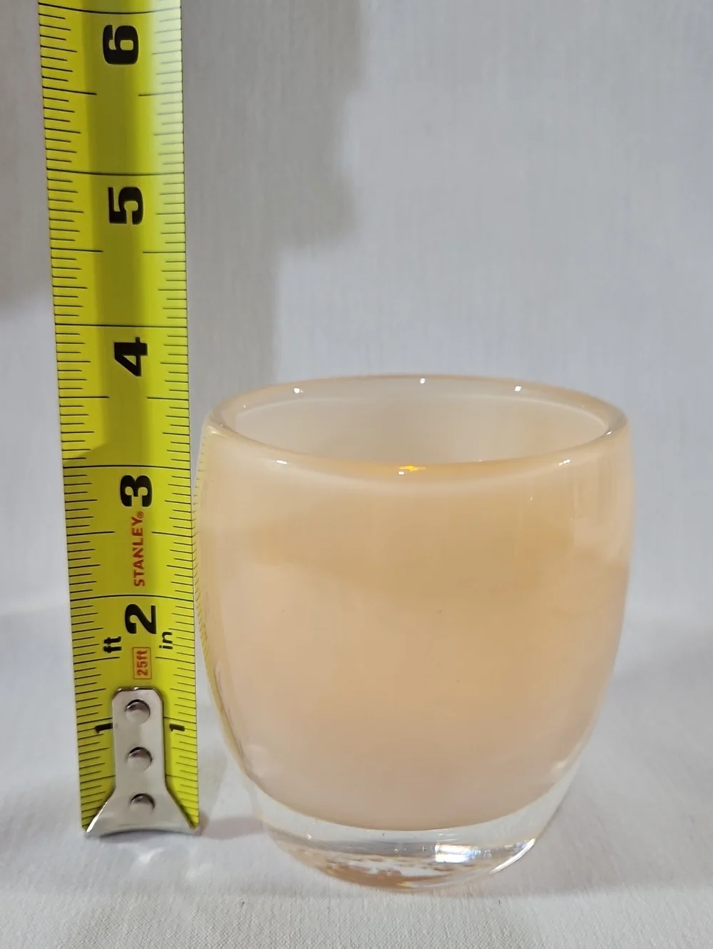 Pre-Triskelion Glassybaby Creamy Peach Votive Candle Holder, #1